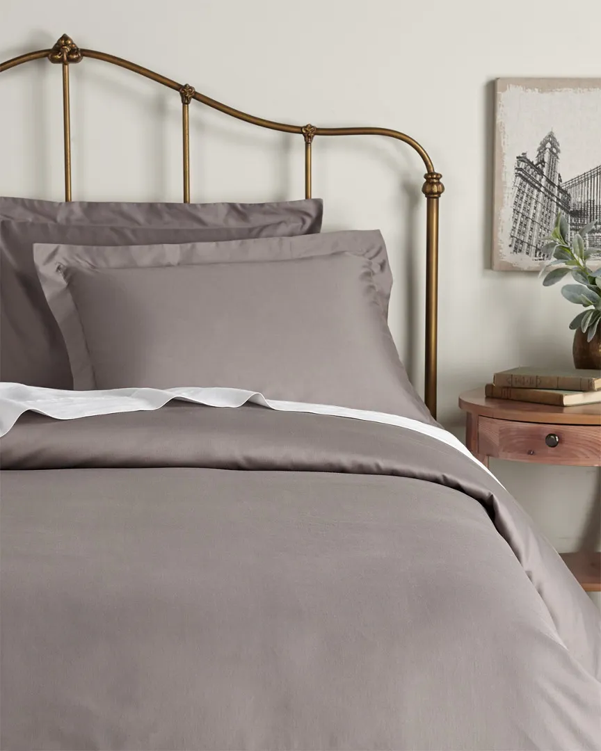 1000 Thread Count Duvet Cover Set - Grey, Egyptian Cotton