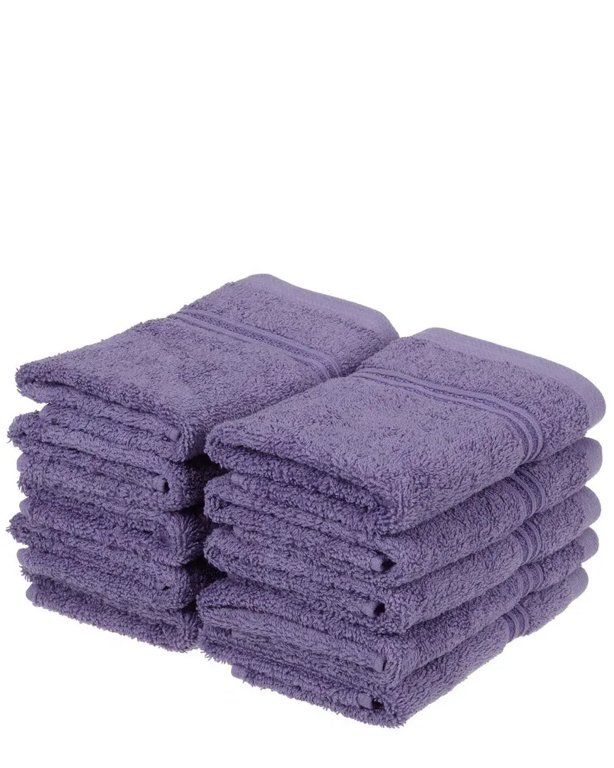 10pc Egyptian Cotton Washcloth Set - Purple