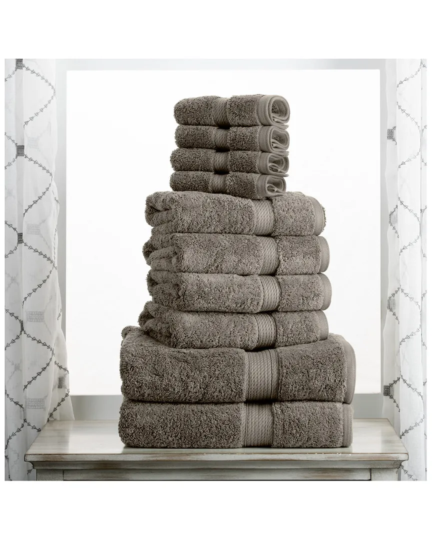 10pc Ultra Plush Egyptian Cotton Towel Set - Charcoal