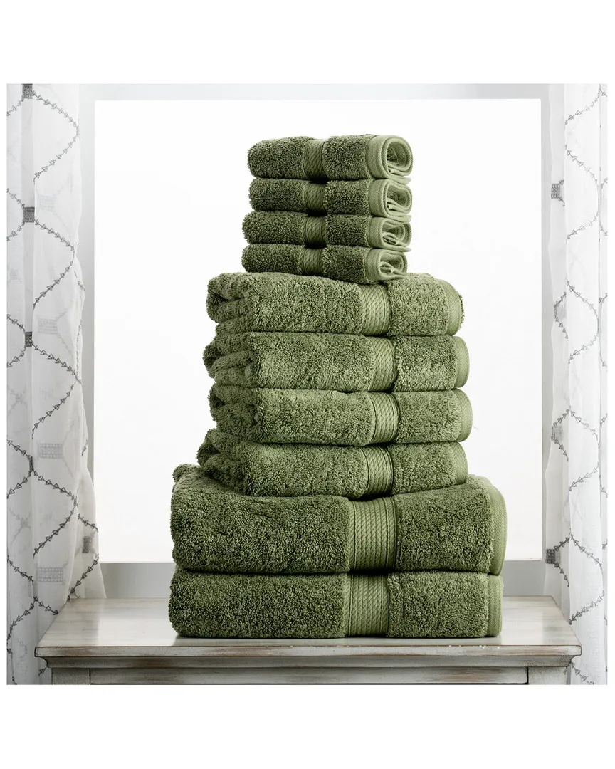 10pc Ultra Plush Egyptian Cotton Towel Set - Forest Green