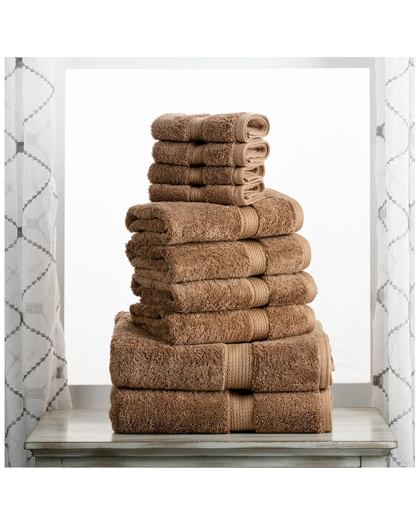 10pc Ultra Plush Egyptian Cotton Towel Set - Latte