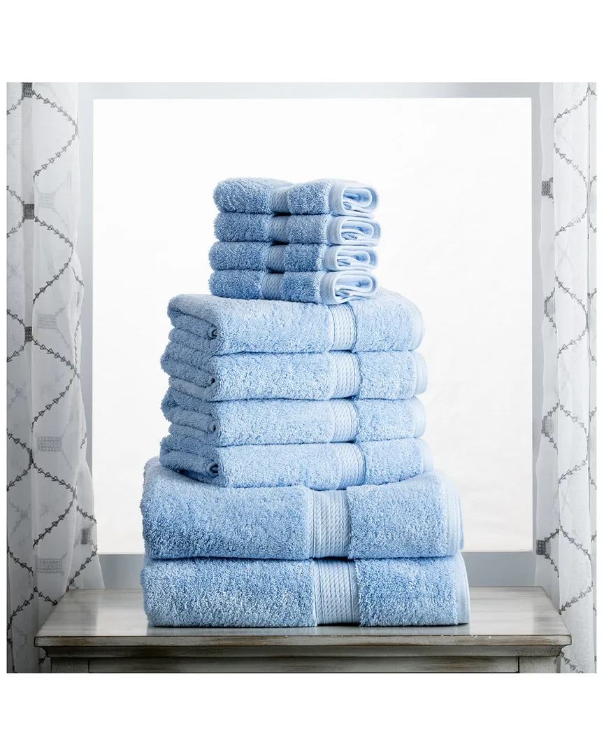 10pc Ultra Plush Egyptian Cotton Towel Set - Light Blue