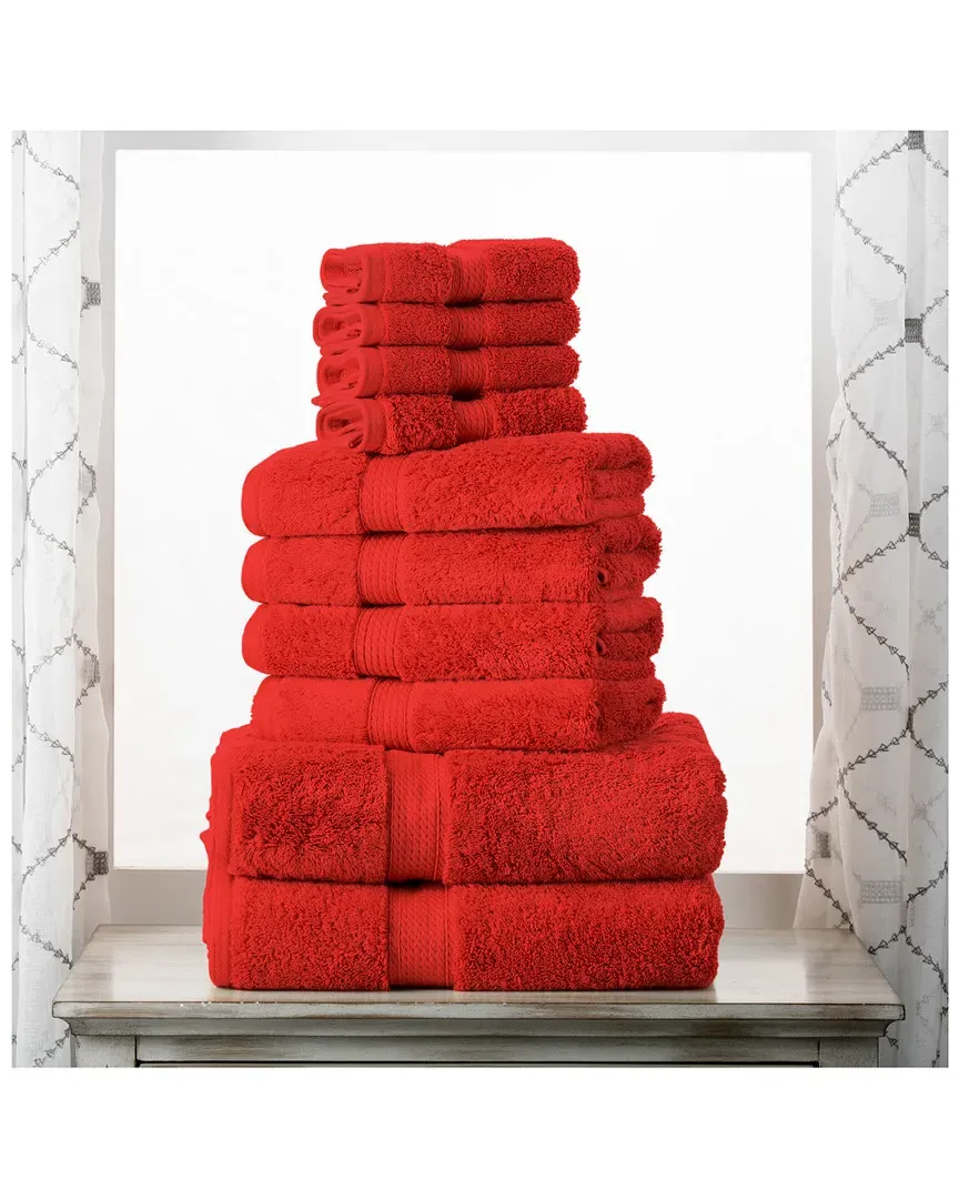 10pc Ultra Plush Egyptian Cotton Towel Set - Red
