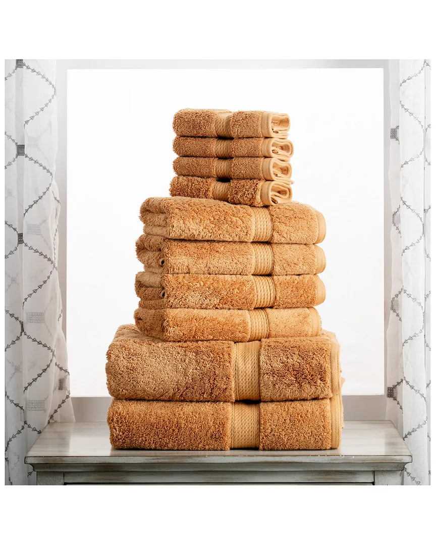 10pc Ultra Plush Egyptian Cotton Towel Set - Rust