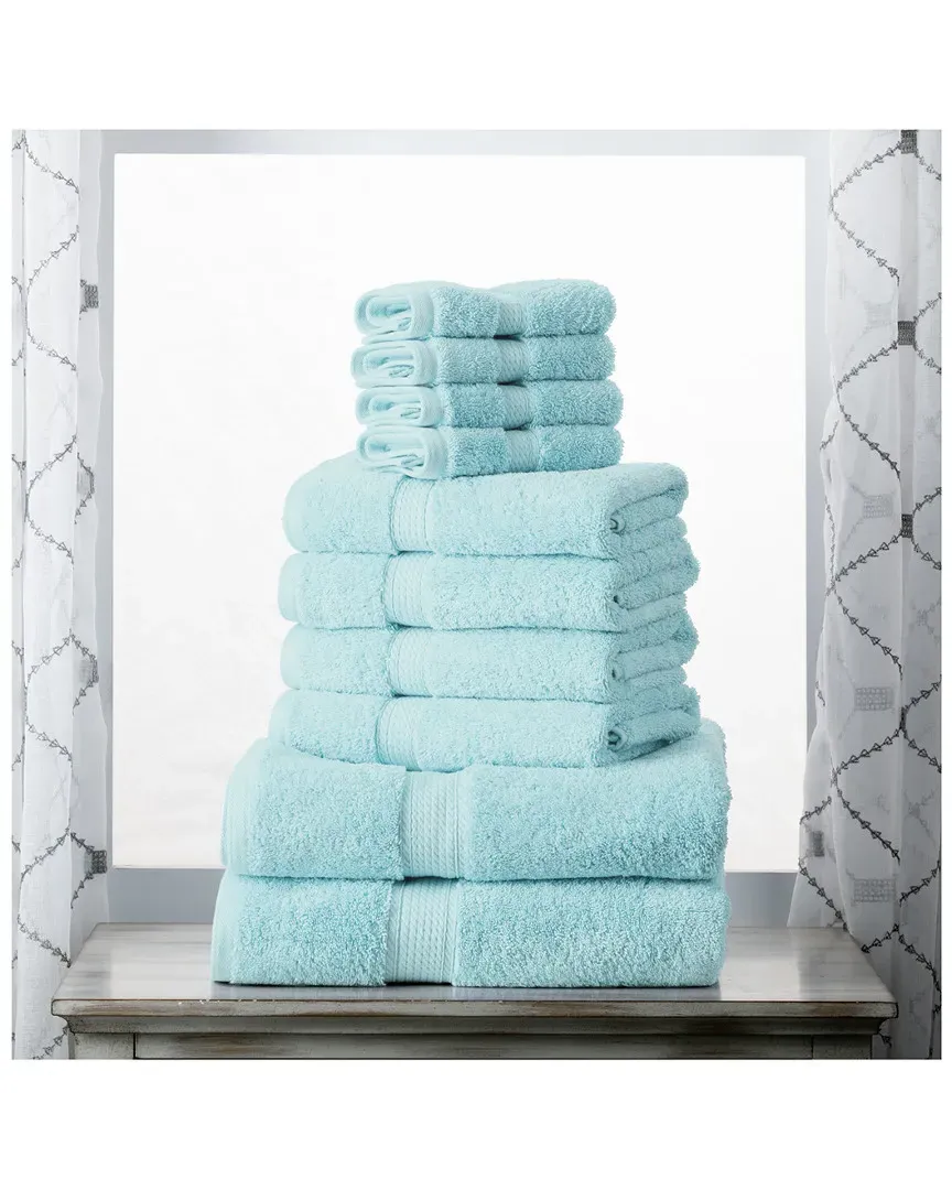 10pc Ultra Plush Egyptian Cotton Towel Set - Sea Foam
