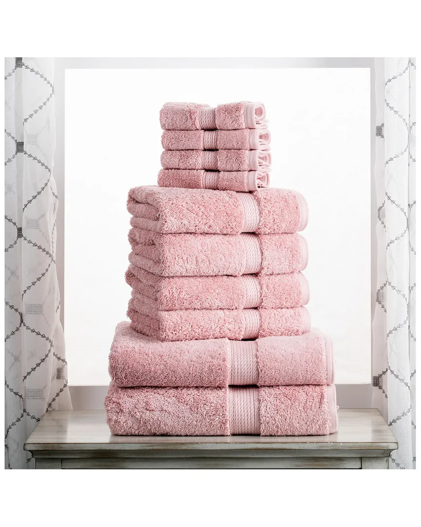 10pc Ultra Plush Egyptian Cotton Towel Set - Tea Rose