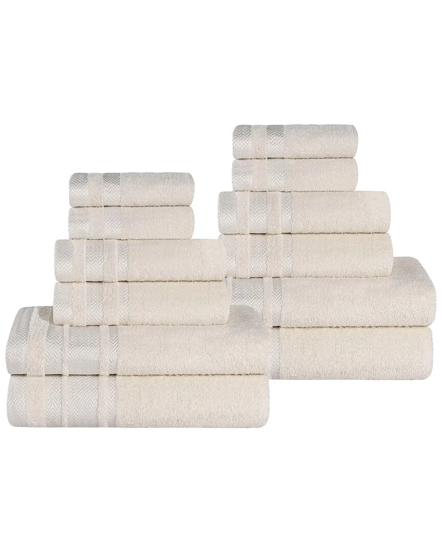 12-Piece Zero Twist Cotton Towel Set - Ivory