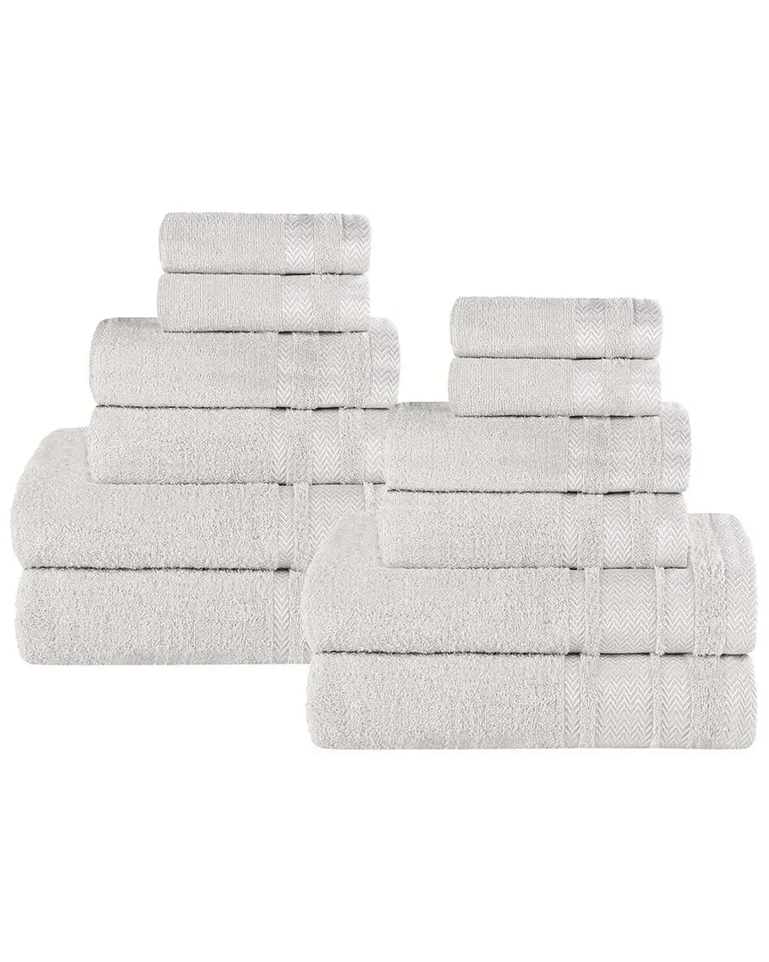 12-Piece Zero Twist Cotton Towel Set - Platinum