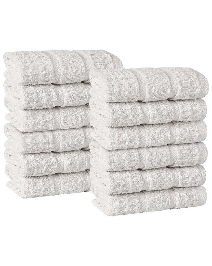 12-Piece Zero Twist Cotton Waffle Washcloth Set - Stone