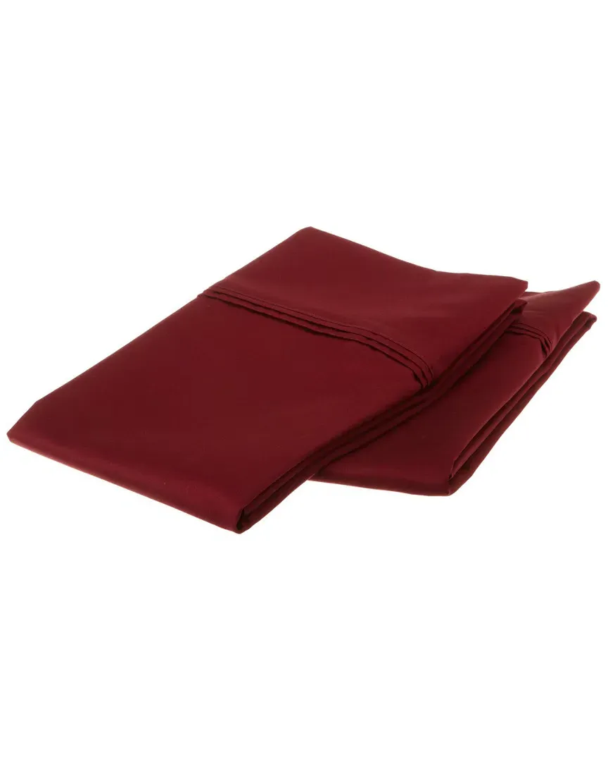 1200 Thread Count 2pc Pillowcase Set - Burgundy, Egyptian Cotton