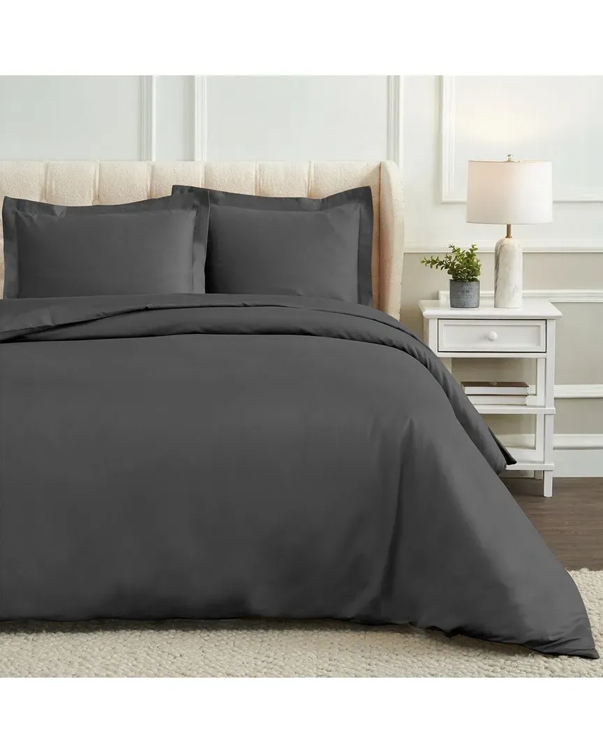 1200 Thread Count Duvet Cover Set - Charcoal, Egyptian Cotton
