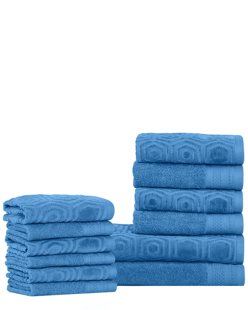 12pc Combed Cotton Towel Set - Blue, Cotton
