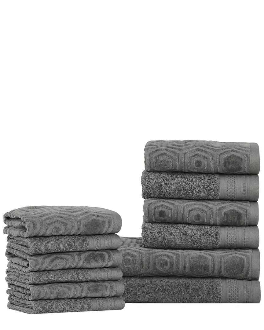 12pc Combed Cotton Towel Set - Grey, Cotton