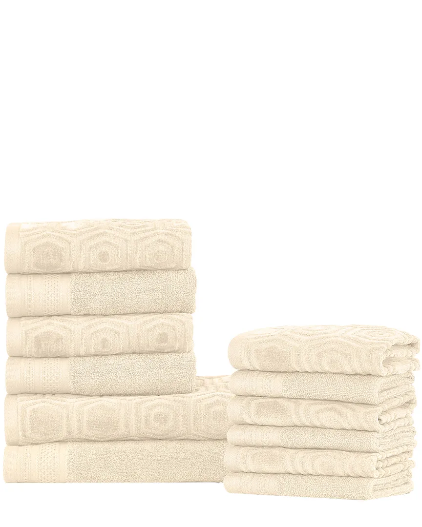 12pc Combed Cotton Towel Set - Ivory, Cotton