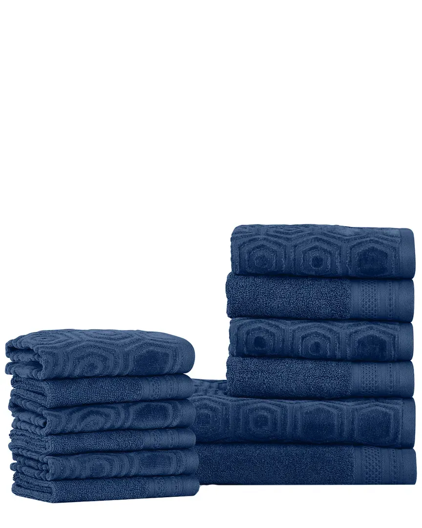 12pc Combed Cotton Towel Set - Navy, Cotton