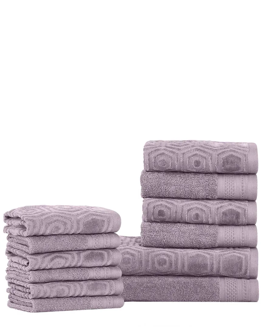 12pc Combed Cotton Towel Set - Purple, Cotton