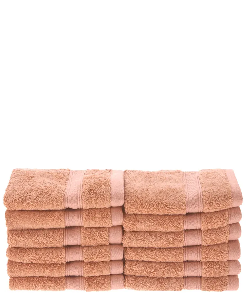 12pc Face Towel Set - Salmon, Bamboo