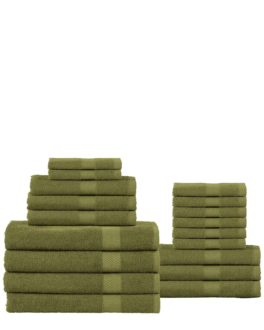 18-Piece Cotton Towel Set - Forest Green image