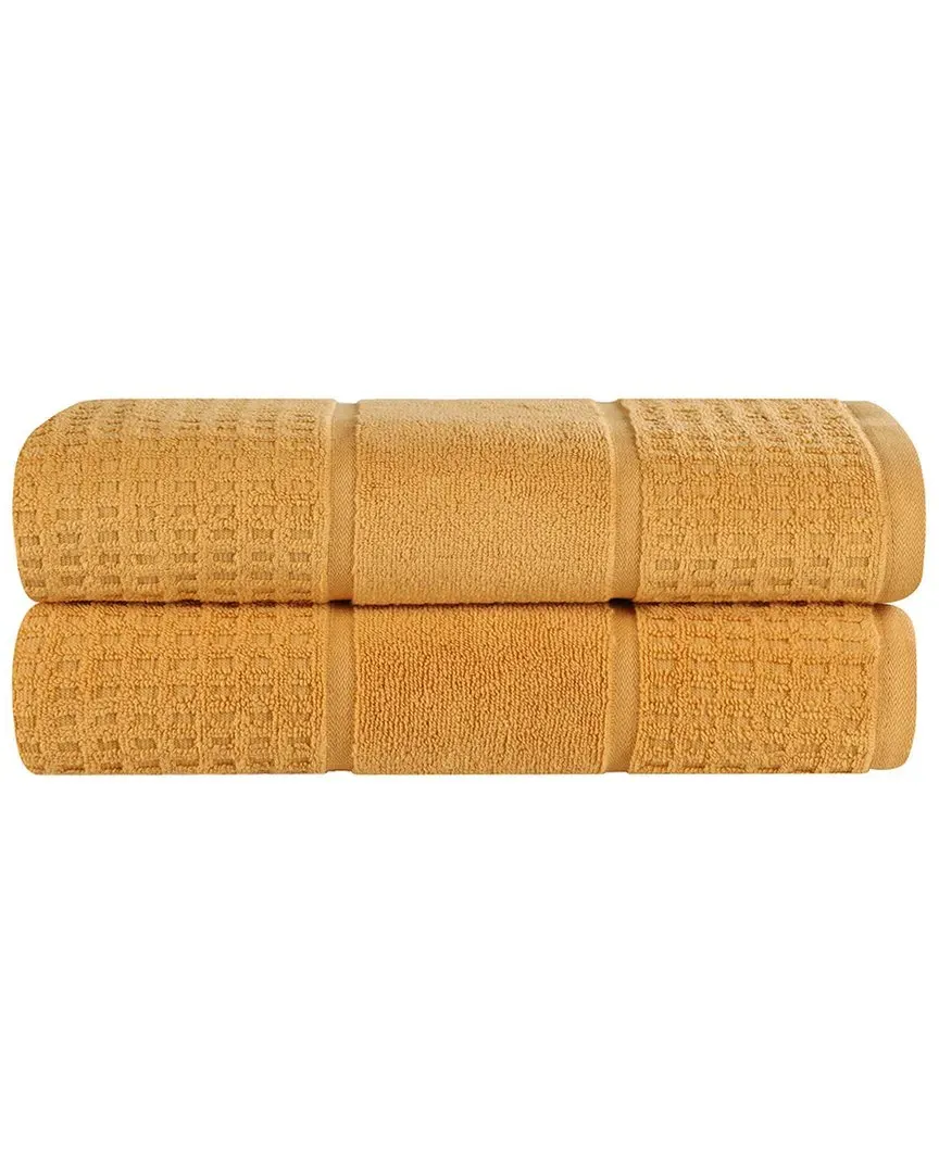 2-Piece Zero Twist Cotton Waffle Bath Sheet Set - Gold