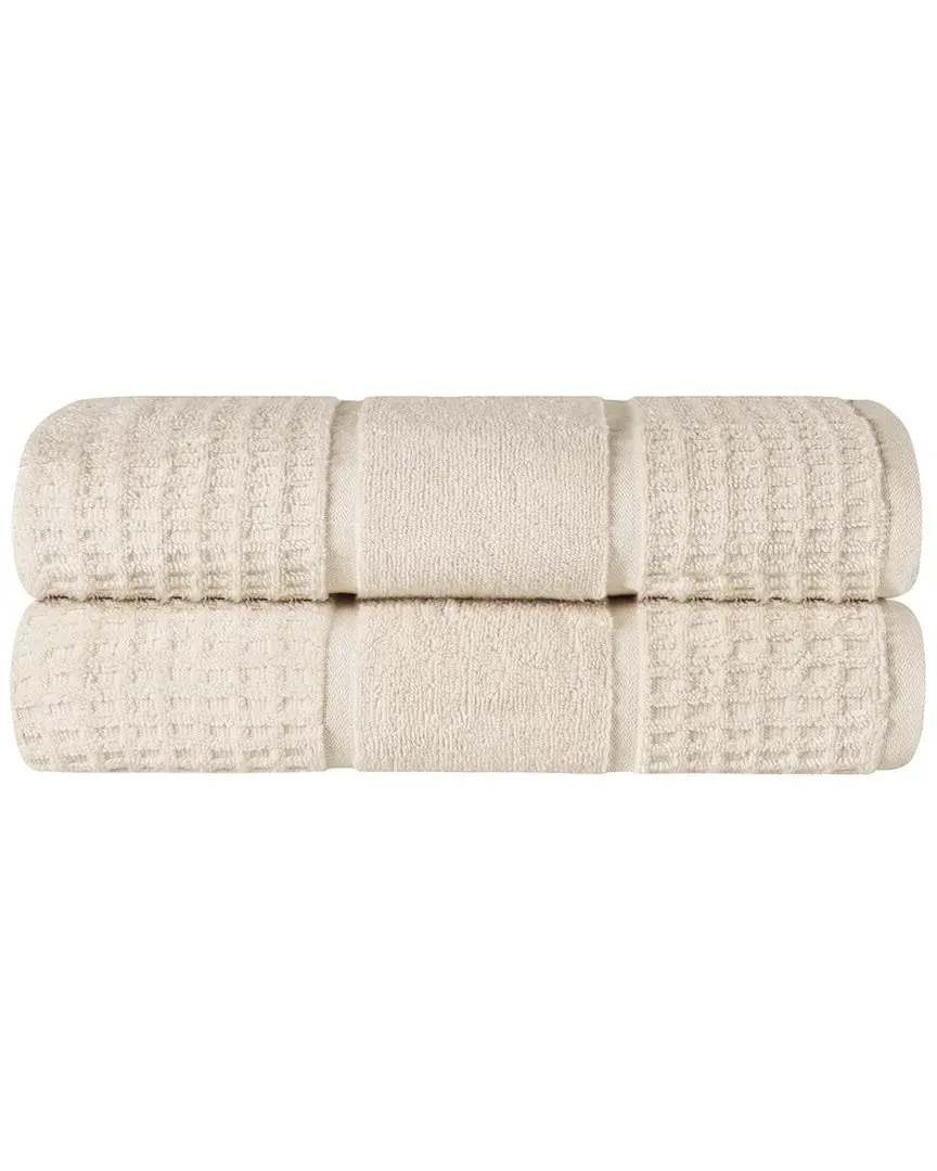 2-Piece Zero Twist Cotton Waffle Bath Sheet Set - Ivory