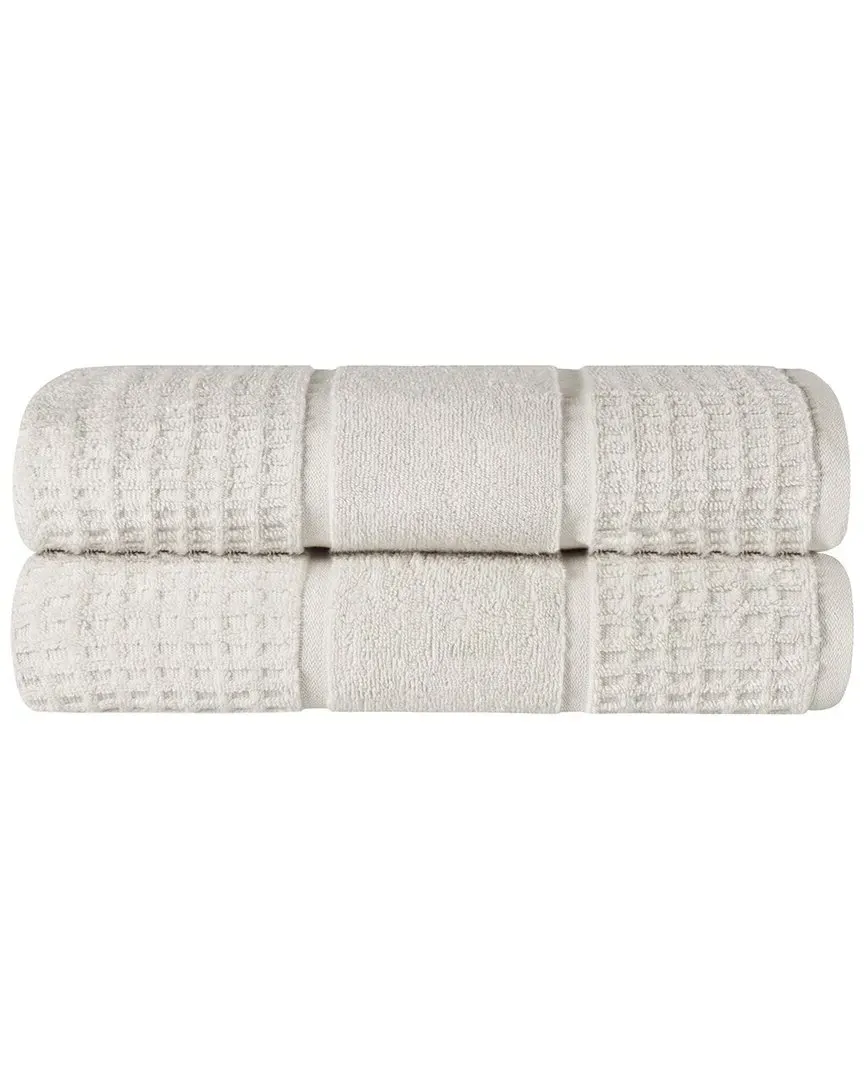 2-Piece Zero Twist Cotton Waffle Bath Sheet Set - Stone