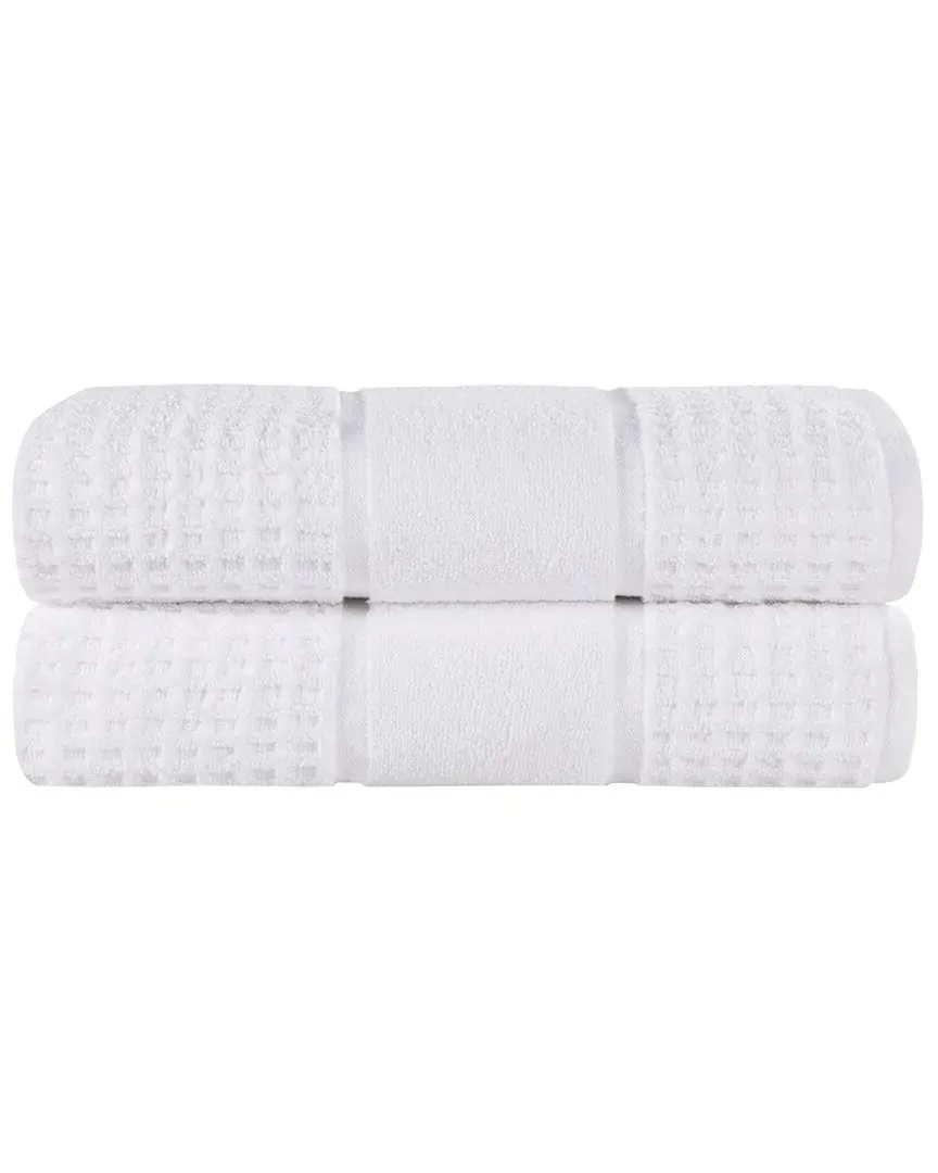 2-Piece Zero Twist Cotton Waffle Bath Sheet Set - White