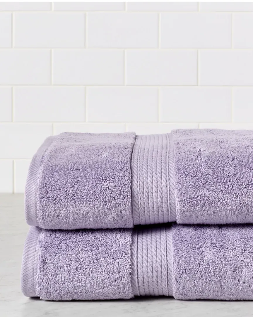 2pc Bath Egyptian Cotton Towel Set - Purple image