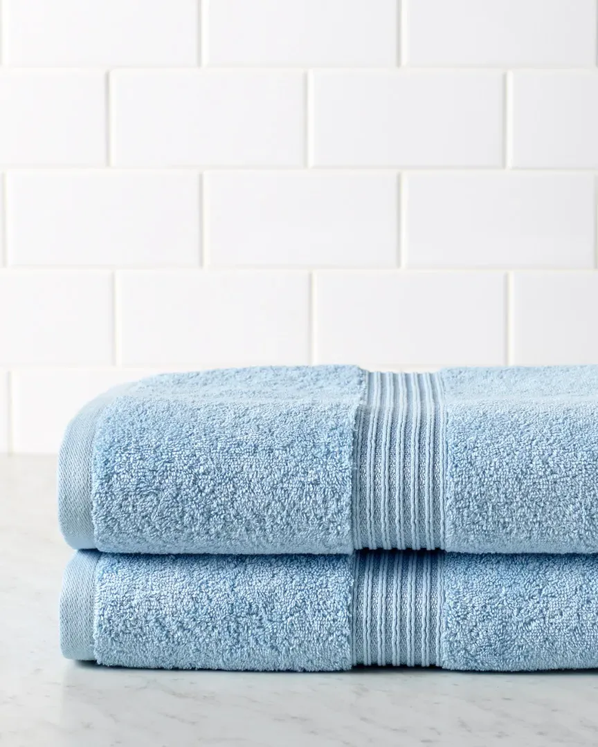 2pc Bath Sheet Egyptian Cotton Towel Set - Light Blue