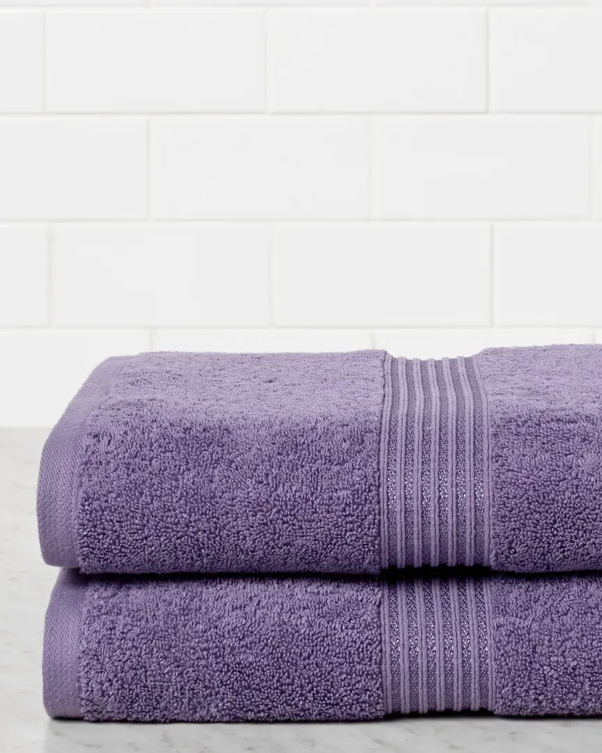 2pc Bath Sheet Egyptian Cotton Towel Set - Royal Purple