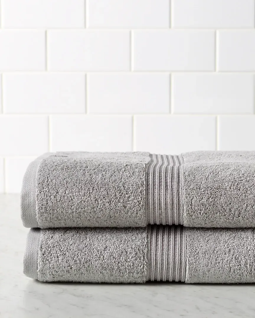 2pc Bath Sheet Egyptian Cotton Towel Set - Silver