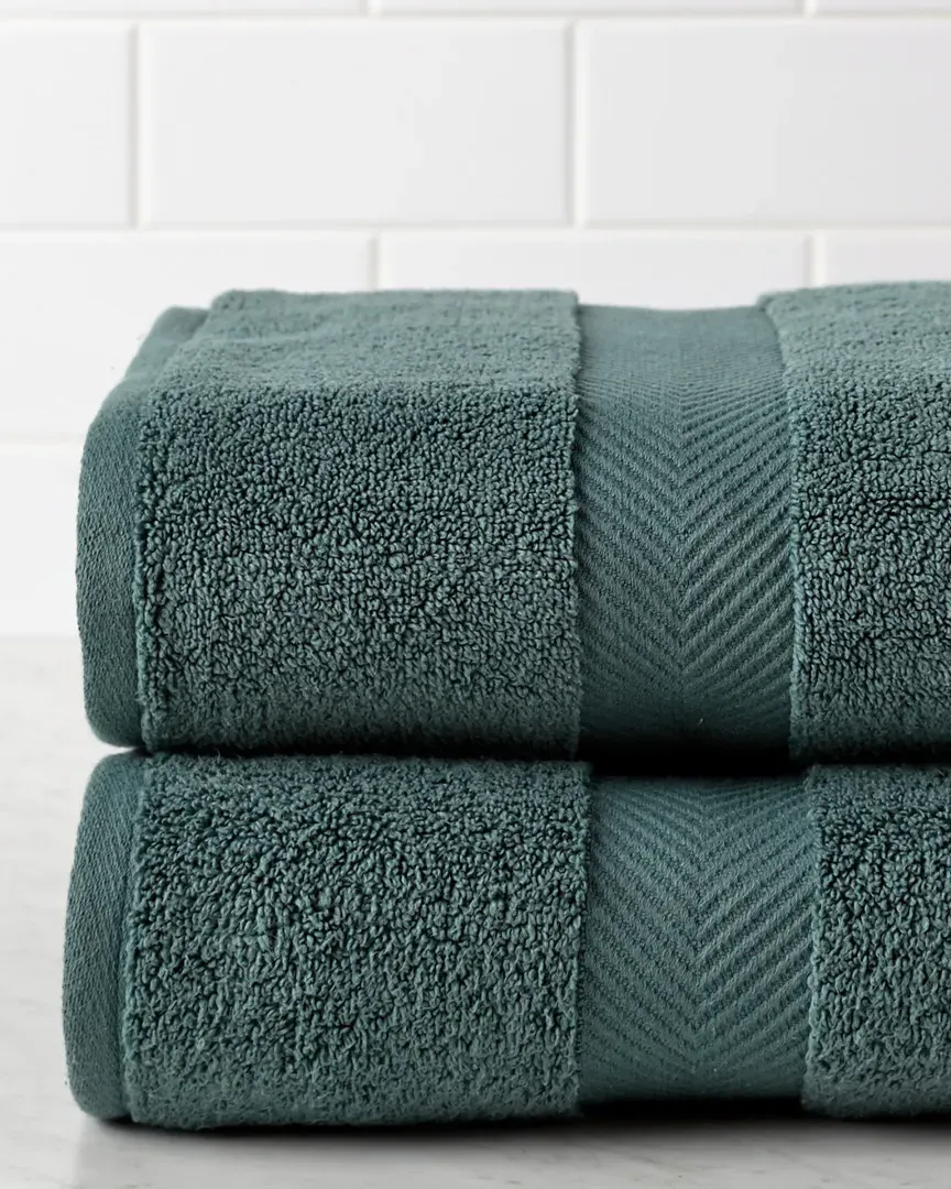 2pc Bath Sheet Set - Green, Cotton