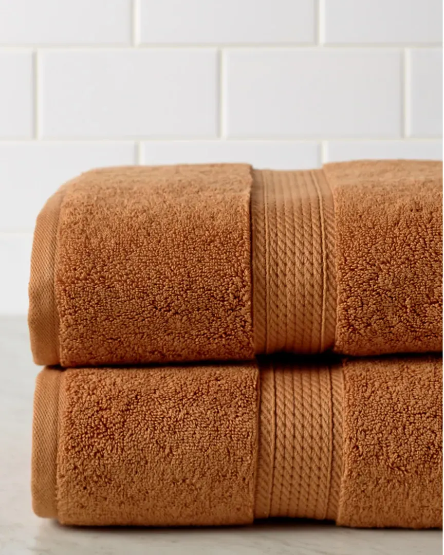 2pc Bath Towel Set - Rust, Egyptian Cotton
