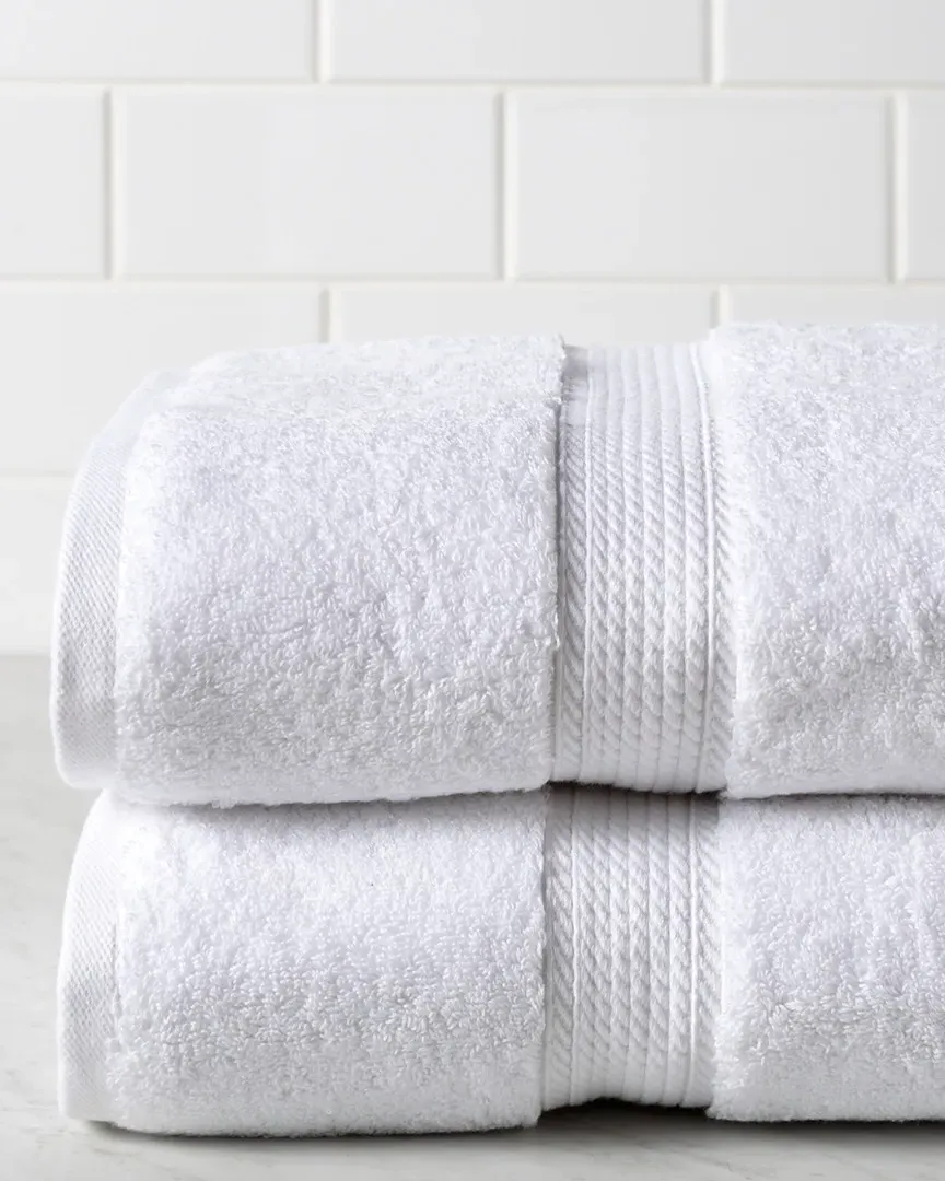 2pc Bath Towel Set - White, Egyptian Cotton image