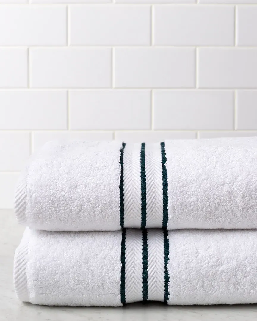 2pc Bath Turkish Cotton Towel Set - White