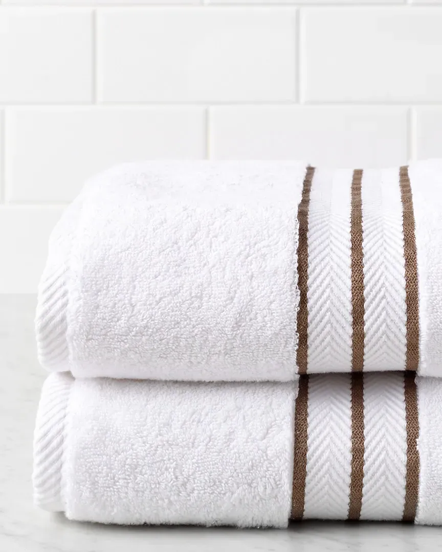 2pc Bath Turkish Cotton Towel Set - White