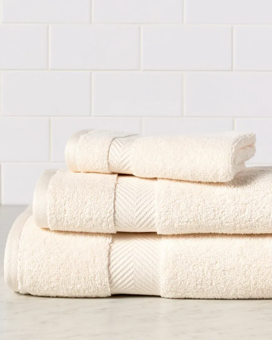 3-Piece Cotton Towel Set - Ivory