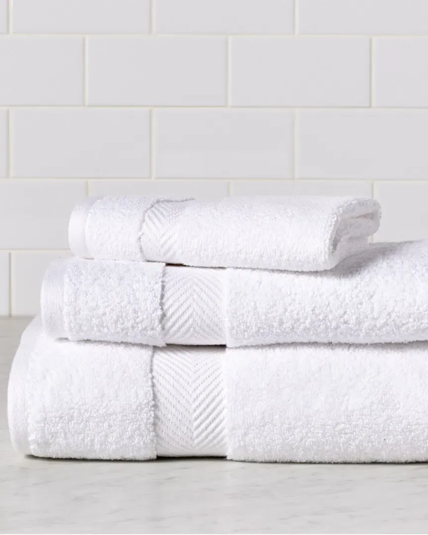 3-Piece Cotton Towel Set - White