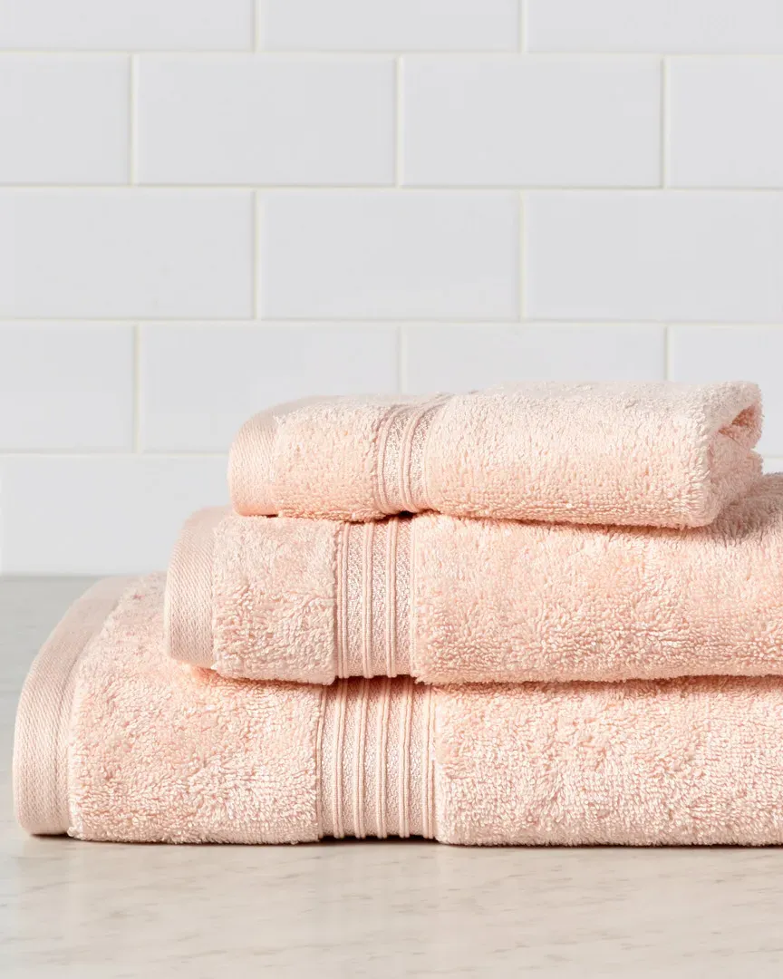 3-Piece Egyptian Cotton Towel Set - Peach