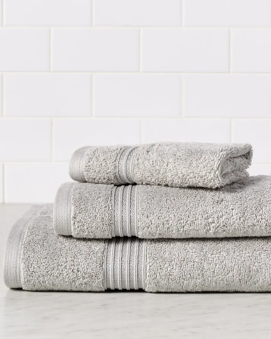 3-Piece Egyptian Cotton Towel Set - Silver image