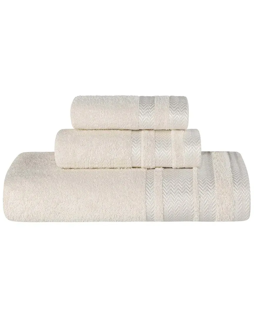 3-Piece Zero Twist Cotton Towel Set - Ivory