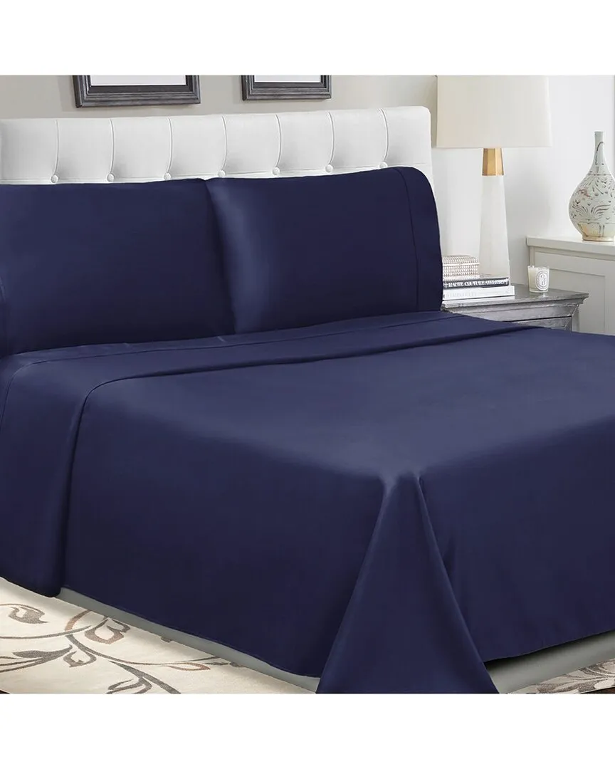 300 Thread Count Cotton Percale Deep Pocket Sheet Set - Blue