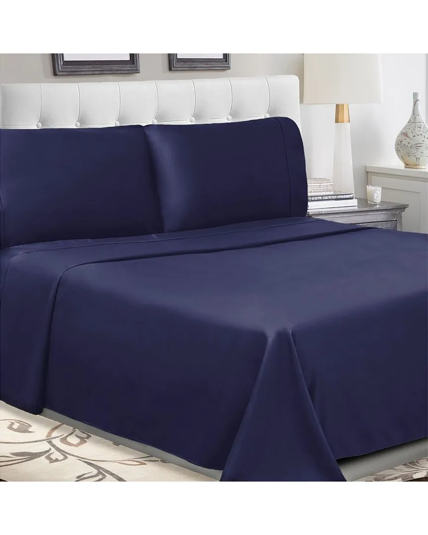 300 Thread Count Cotton Percale Deep Pocket Sheet Set - Blue