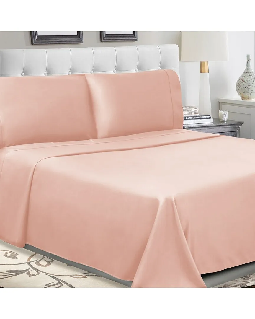 300 Thread Count Cotton Percale Deep Pocket Sheet Set - Blush