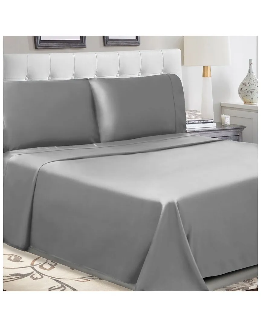 300 Thread Count Cotton Percale Deep Pocket Sheet Set - Grey image