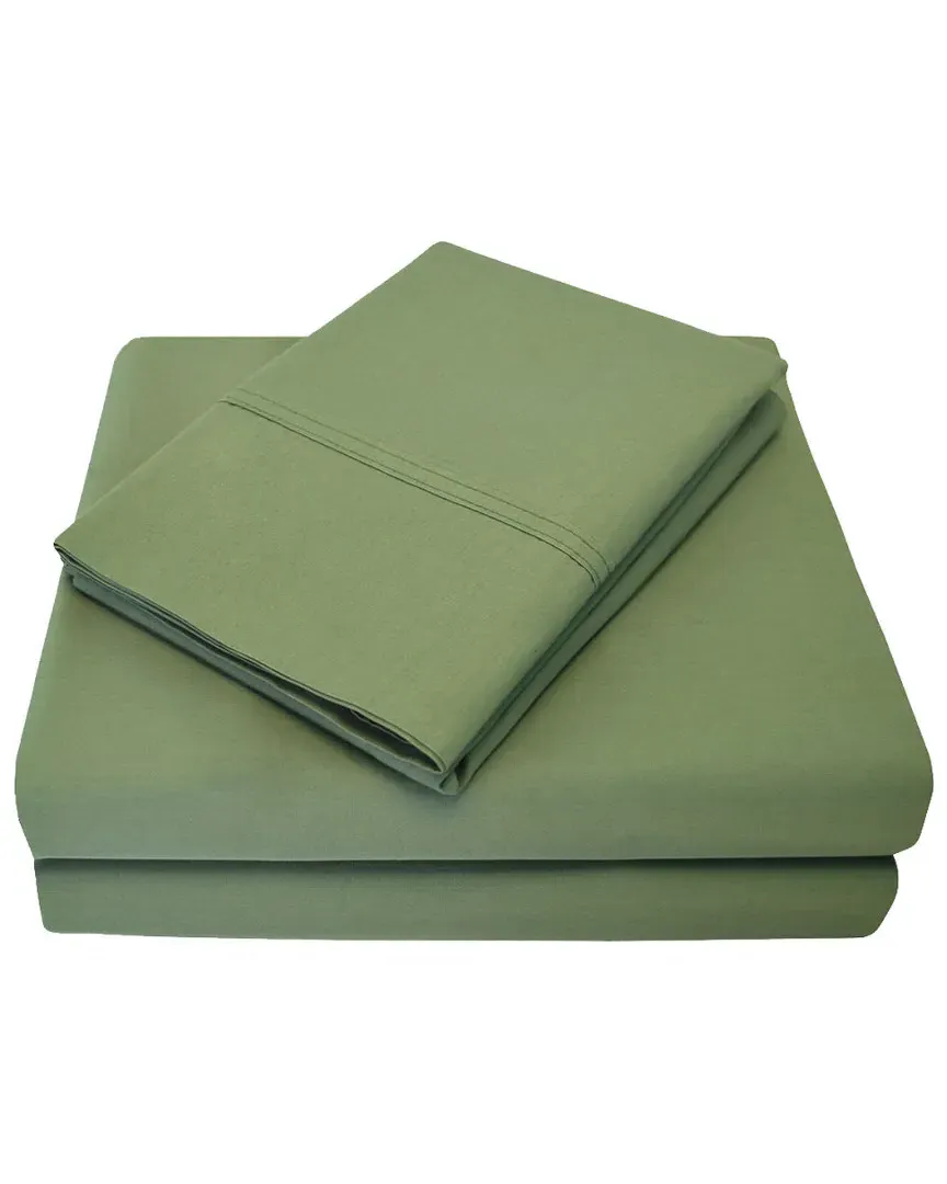 300 Thread Count Cotton Percale Deep Pocket Sheet Set - Sage