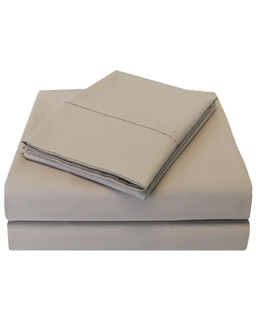 300 Thread Count Cotton Percale Deep Pocket Sheet Set - Tan