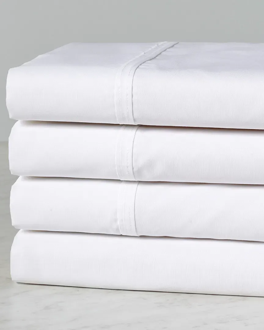 300 Thread Count Cotton Percale Deep Pocket Sheet Set - White