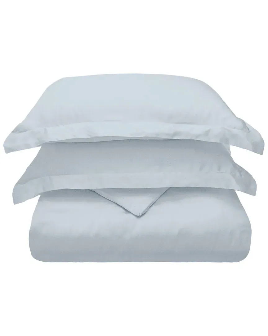 300 Thread Count Cotton Percale Duvet Cover Set - Light Blue