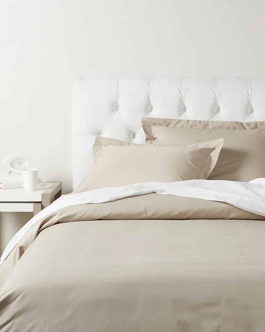 300 Thread Count Cotton Percale Duvet Cover Set - Tan