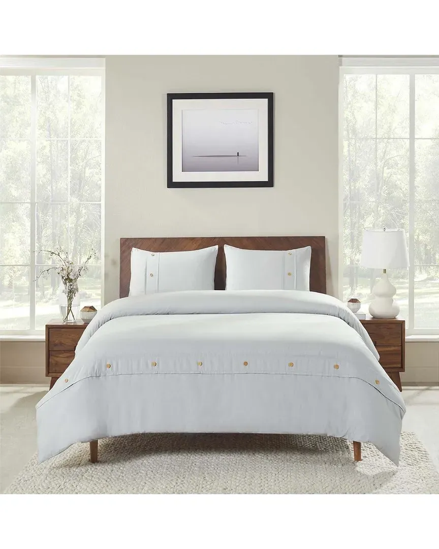 300 Thread Count Organic Cotton Percale Duvet Cover Set - Silver